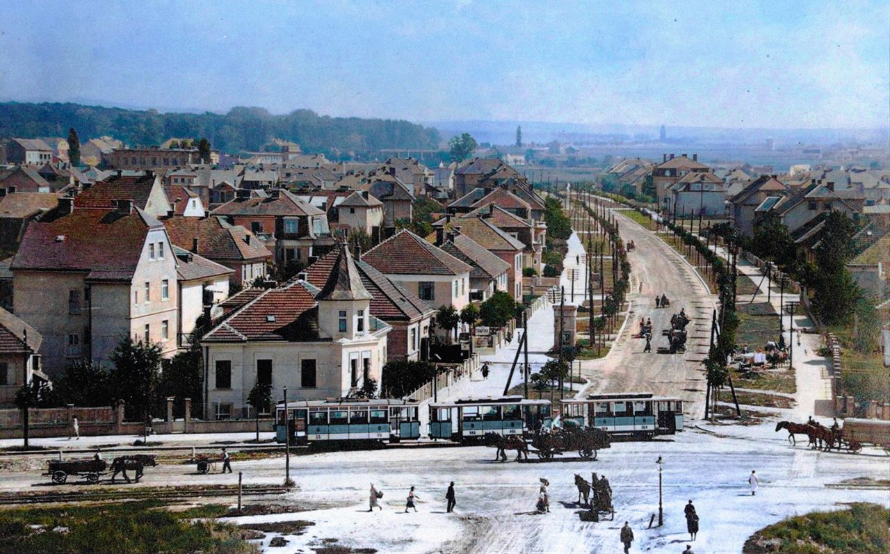 Križanje Heinzelova - Zvonimirova oko 1930. godne, kolorirano